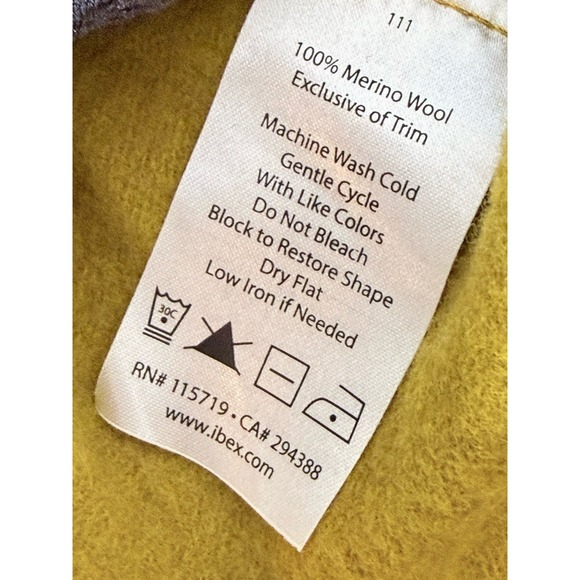 Ibex Women's Full Zip Hooded Jacket Size M Merino Wool Yellow/Green - Picture 9 of 9